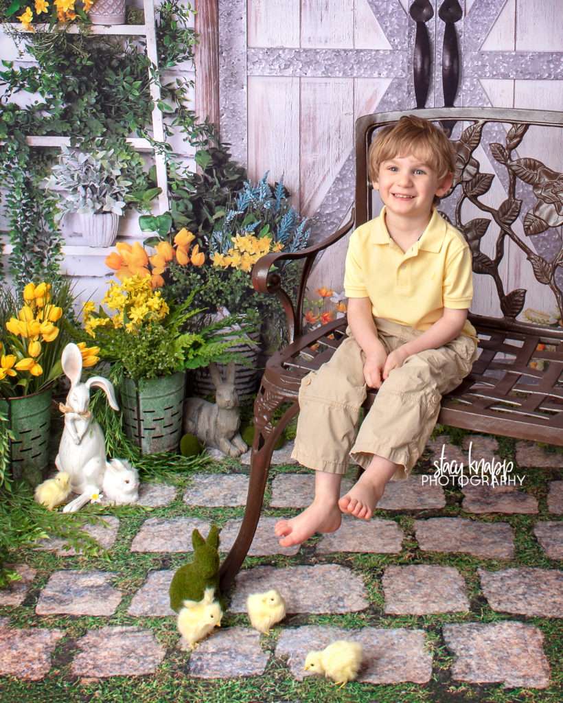 Spring mini session photograph of a toddler boy