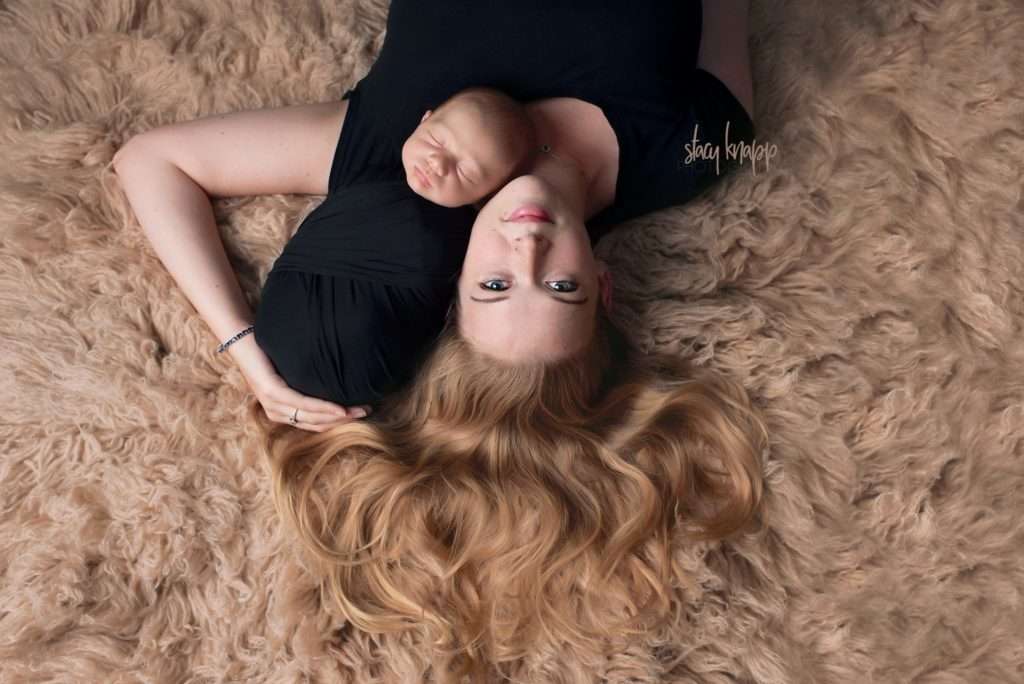 Newborn baby boy with his mommy