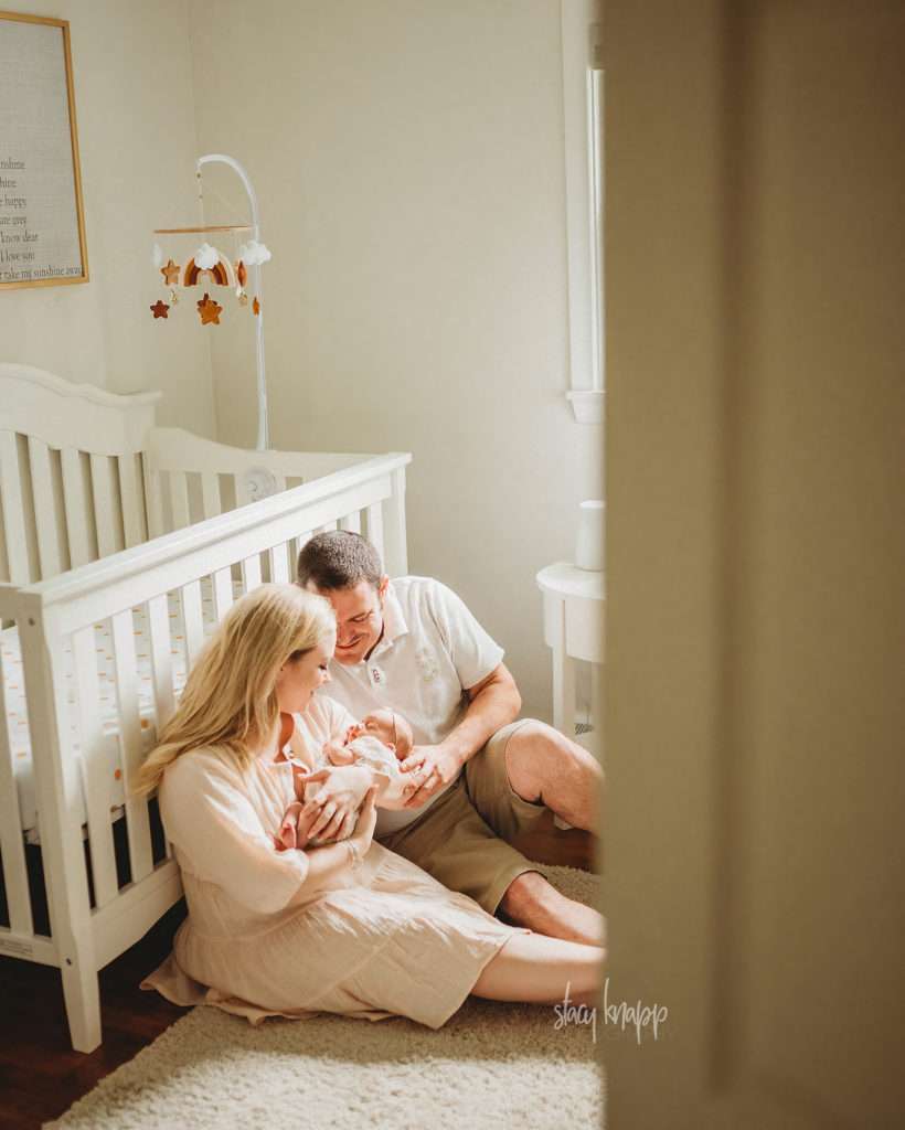 Maine in-home lifestyle newborn photograph by photographer Stacy Knapp Photography