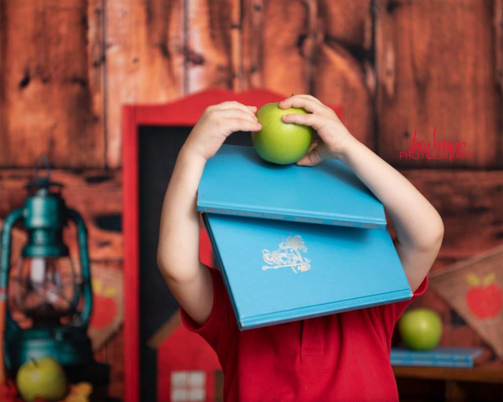 Back to school photograph of toddler boy