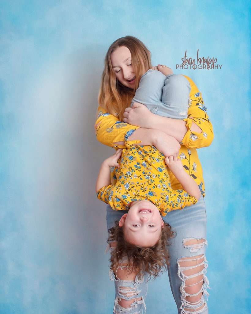 Sisters at birthday photography session