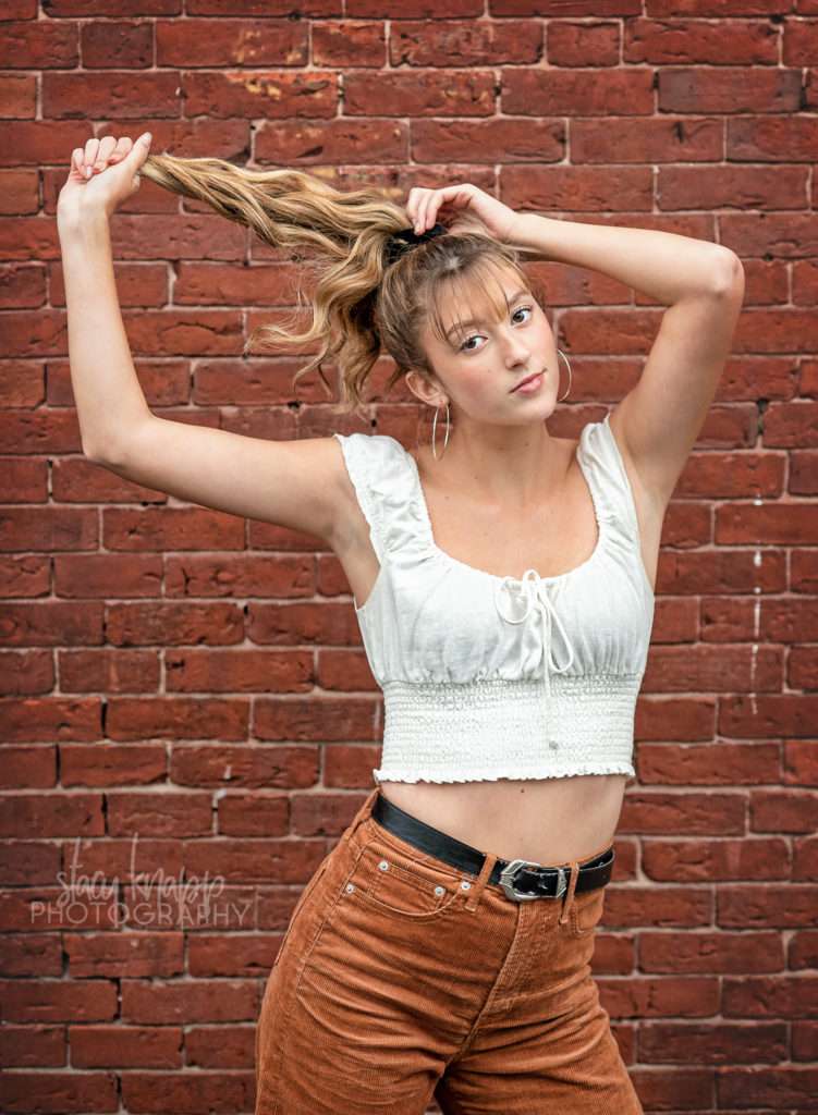 Senior girl with ponytail