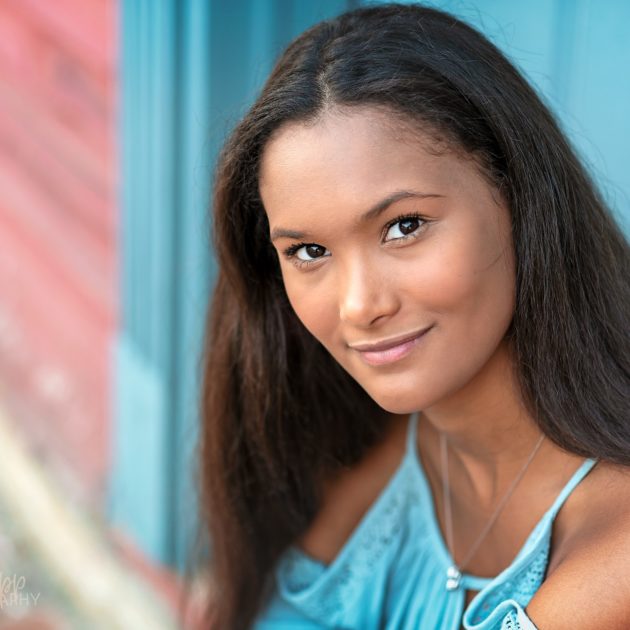 Senior girl in blue