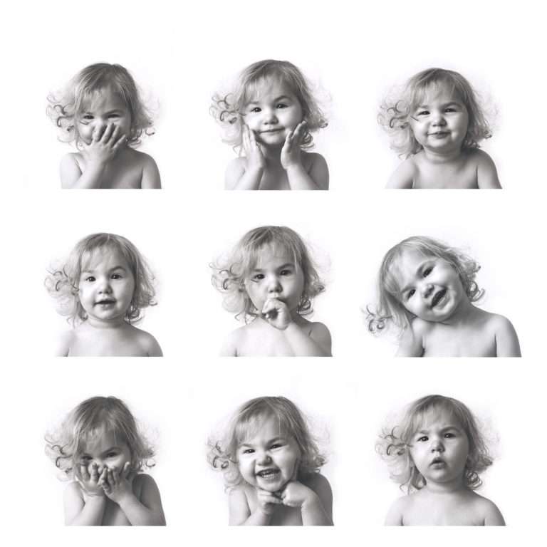 9 photographs of little girl