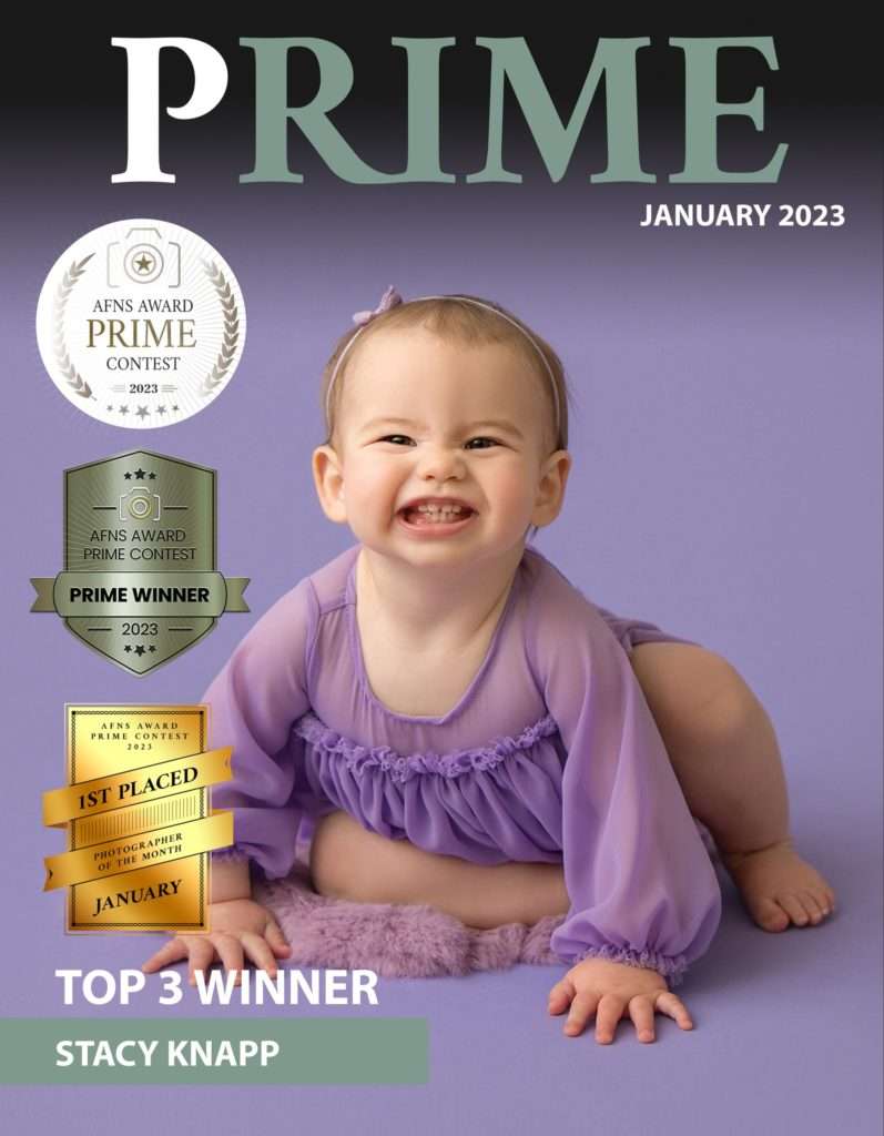 Stacy Knapp Photography magazine cover for winning AFNS Prime Contest top photographer of the month for newborn and maternity photos